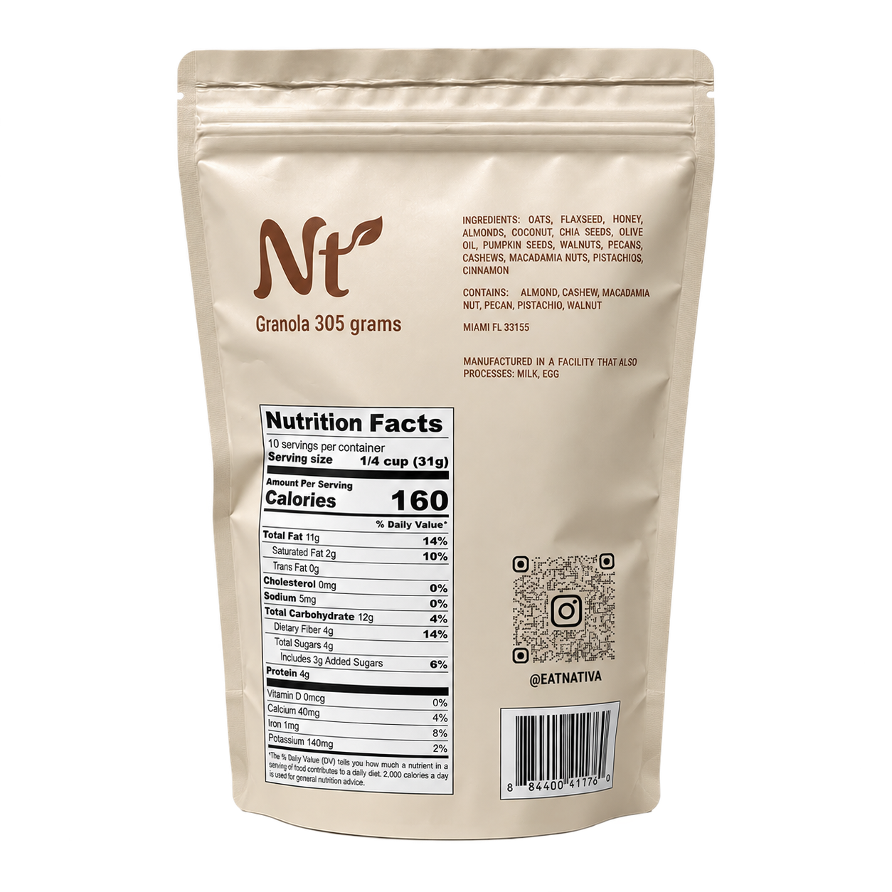 Nativa Cinnamon & Honey Granola – 305 g
